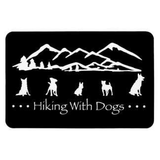 Hiking With Dogs Flex Magnet-Black Magnet