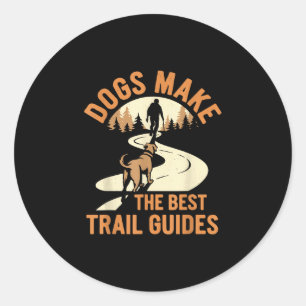 Hiking with dogs outdoor adventure dog-friendly classic round sticker