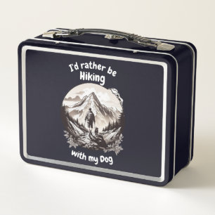 Hiking with my dog Metal Lunchbox