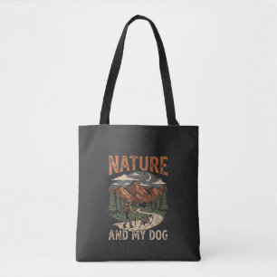 Hiking With My Dog Mountain Adventure Tote Bag