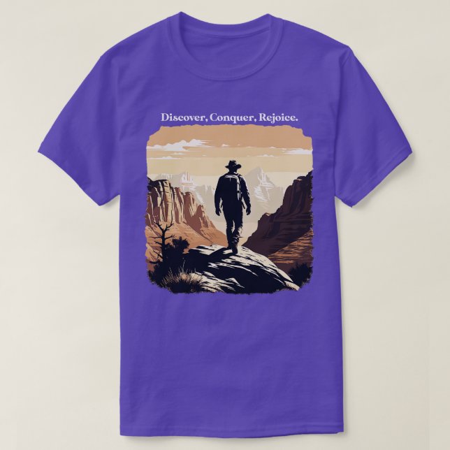 Hiking Zion Discover Conquer Rejoice T-Shirt (Design Front)