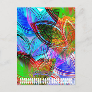 HILANDEZINE NEON LEAF MATRIX POSTCARD