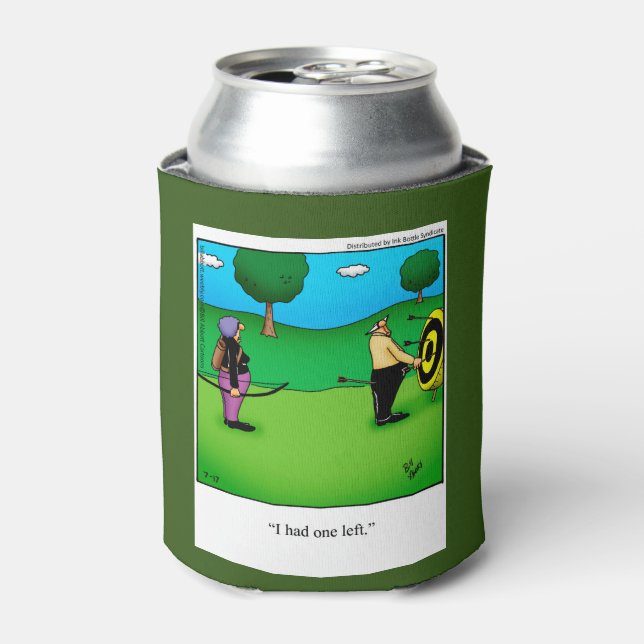 Hilarious Archery Humour Can Cooler Gift (Can Front)