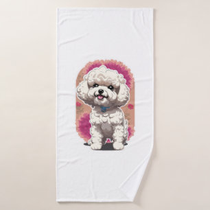 Hilarious Bichon Frise Breed Flowers Sticker Bath Towel