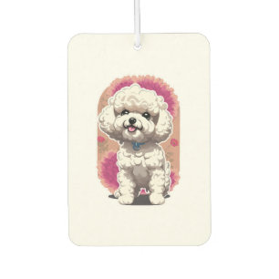 Hilarious Bichon Frise Breed Flowers Sticker Car Air Freshener