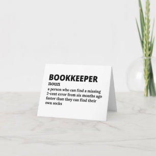 Hilarious Bookkeeping Definition Card