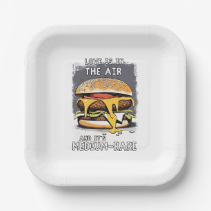 Hilarious BURGER Quote Vintage Retro Illustration Paper Plate