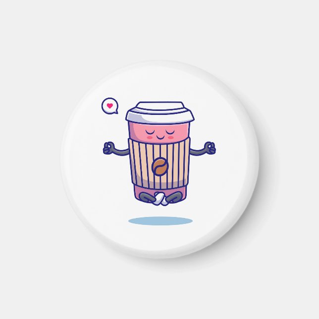 Hilarious Cartoon Coffee Character Magnet (Front)