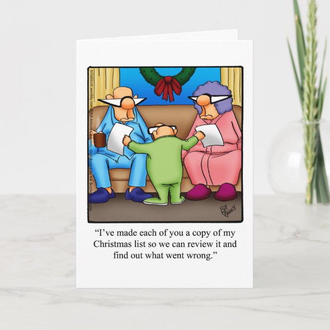 Hilarious Christmas Humour Greeting Card (Front)