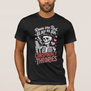 Hilarious Conspiracy Roses Are Red Skeleton Cigar T-Shirt