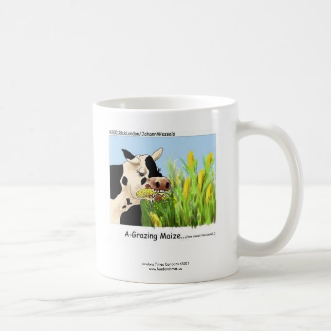 Hilarious Cow "A-Grazin' Maize" Coffee Mug (Right)