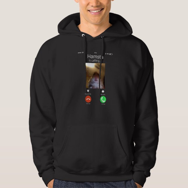 Hilarious Dank Meme Hamster Calling Front Camera V Hoodie (Front)
