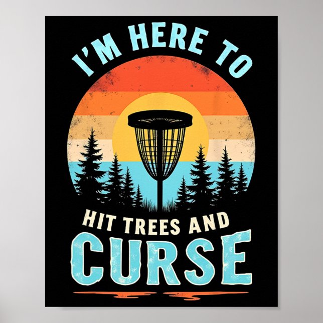 Hilarious Disc Golf - Retro Tree Hitting Humour  Poster (Front)