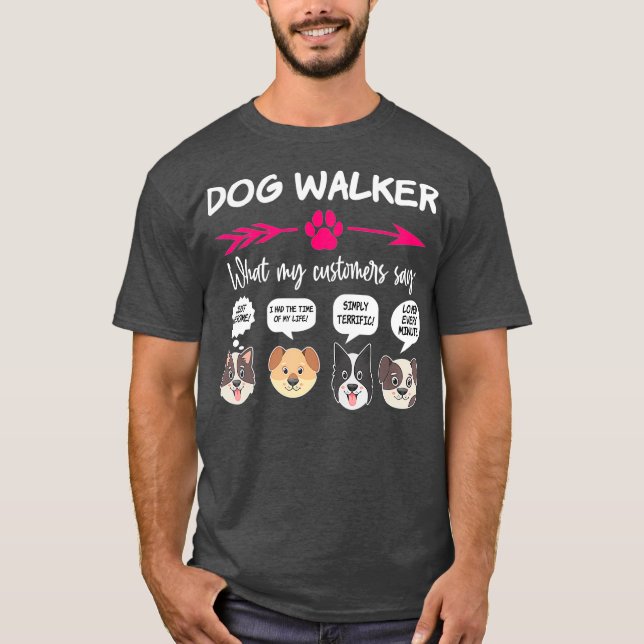 Hilarious Dog Walker Gifts Pups Funny Dog Pet T-Shirt (Front)