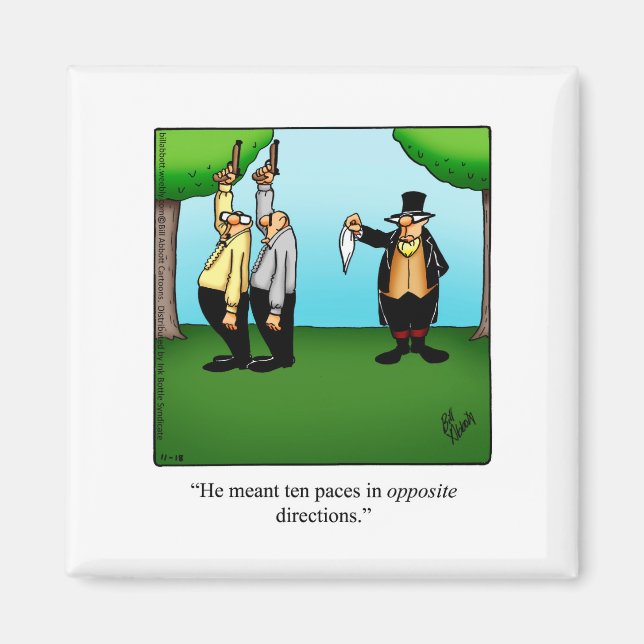 Hilarious Duelling Humour Magnet (Front)