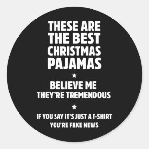 Hilarious Family Christmas Pajama Set Classic Round Sticker