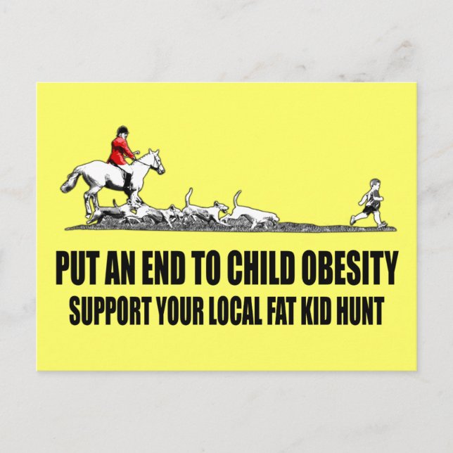 Hilarious fat kid postcard (Front)
