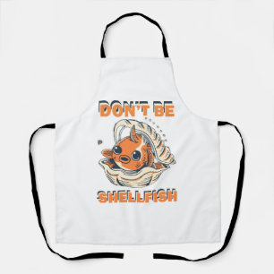 Hilarious Fish in a Shell Art Apron