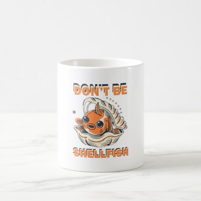 Hilarious Fish in a Shell Art Coffee Mug (Center)