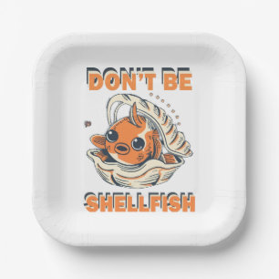 Hilarious Fish in a Shell Art Paper Plate