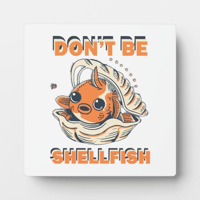 Hilarious Fish in a Shell Art Plaque (Front)