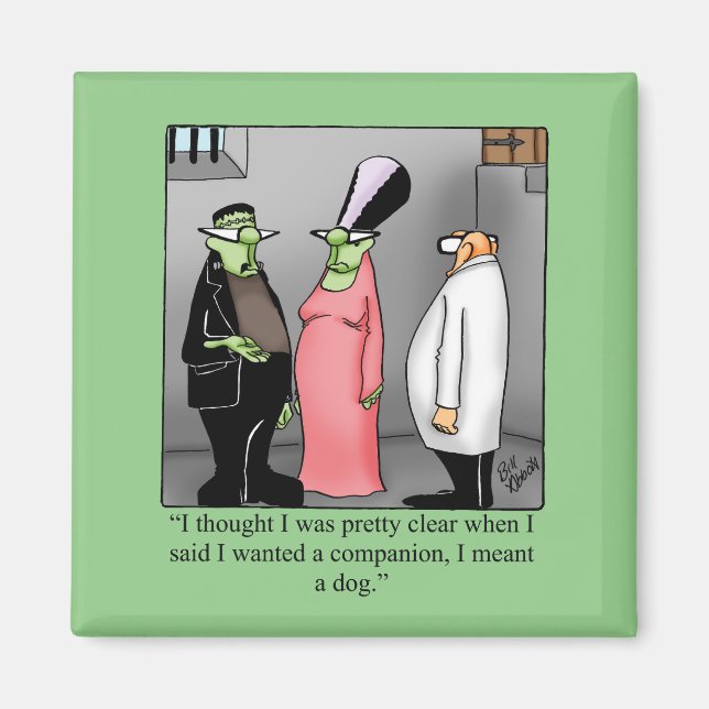 Hilarious Frankenstein Square Magnet  (Front)