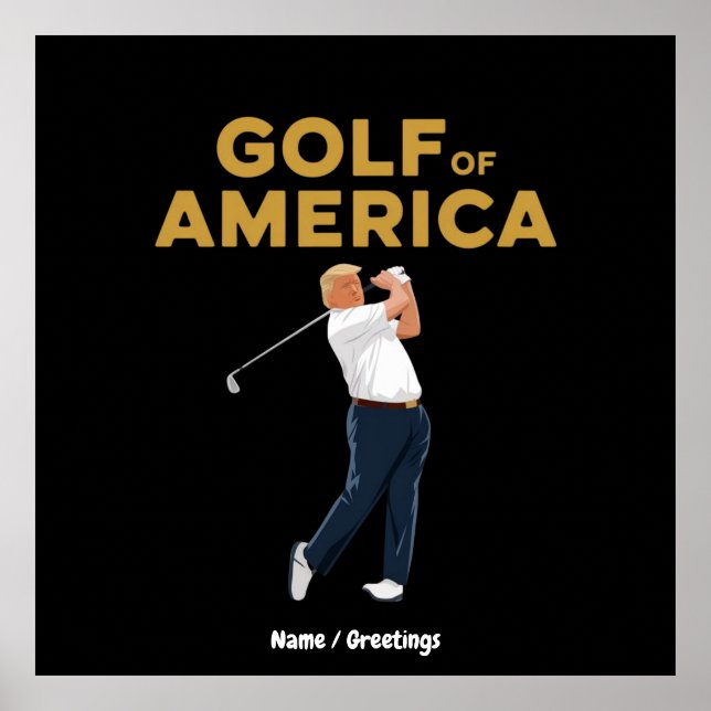 Hilarious Funny Golf of America Meme Trump Pun  Poster (Front)