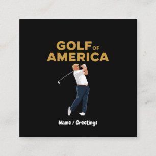 Hilarious Funny Golf of America Meme Trump Pun Square Business Card
