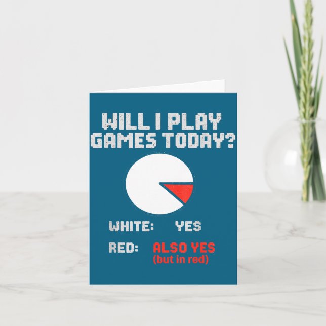 Hilarious Games Today Chart Yes Pie Play Will Game Card (Front)