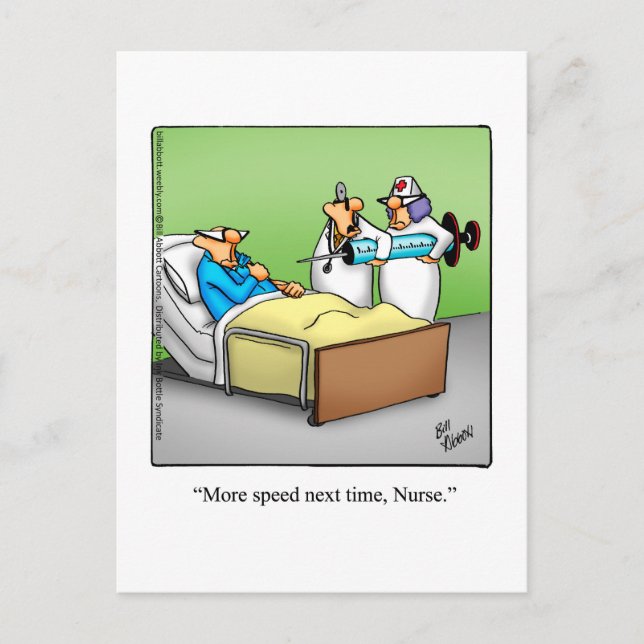 Hilarious Get Well Humour Postcard (Front)