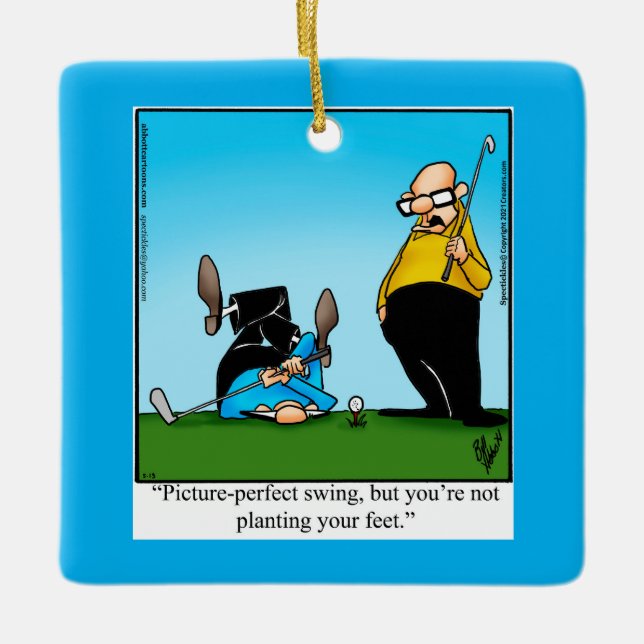 Hilarious Golf Humour Christmas  Ceramic Ornament (Front)