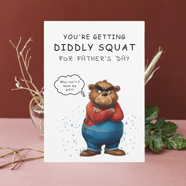Hilarious Grumpy Bear Father's Day Card (Brighten Dad's day with a touch of humor and our Funny Grumpy Bear Father's Day Card! )