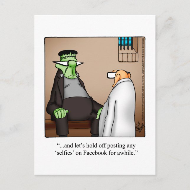 Hilarious Halloween Humour Postcard (Front)