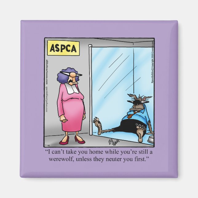 Hilarious Halloween Humour Square Magnet  (Front)