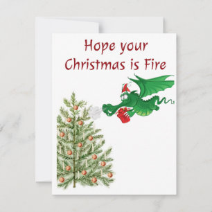 Hilarious Holiday Greeting featuring a cute dragon Card