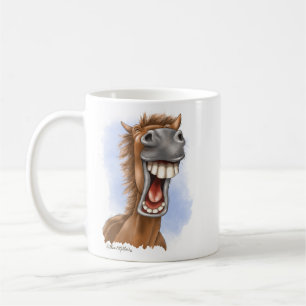 Hilarious Laughing Horse Cartoon Coffee Mug