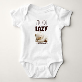 Hilarious Lazy Little Bear Message Baby Bodysuit