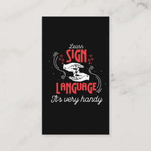 Hilarious Learn American Sign Language Humor Business Card