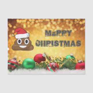 Hilarious Merry Christmas Emoji poop Tissue Paper