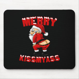 Hilarious Merry Kissmy Christmas Santa Mouse Pad