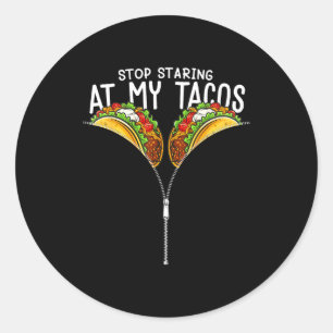 Hilarious mexican funny cinco de mayo stop staring classic round sticker