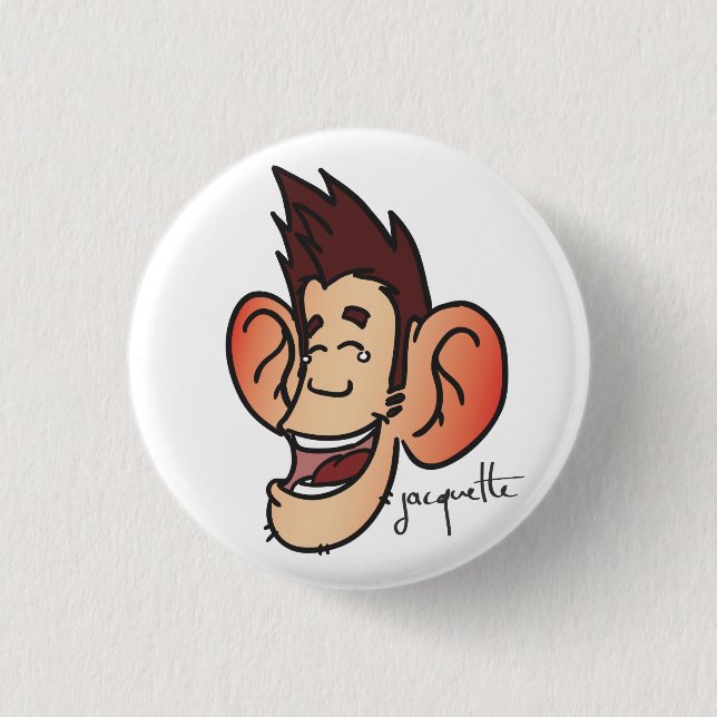 hilarious misadventure jacquette 3 cm round badge (Front)