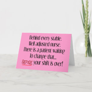 Hilarious Nurse Gifts "Behind Every Stable Nurse" Card