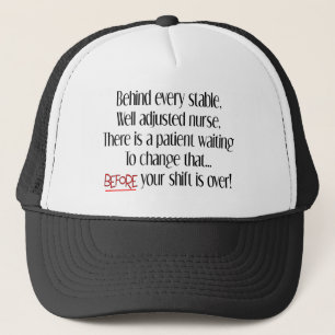 Hilarious Nurse Gifts "Behind Every Stable Nurse" Trucker Hat