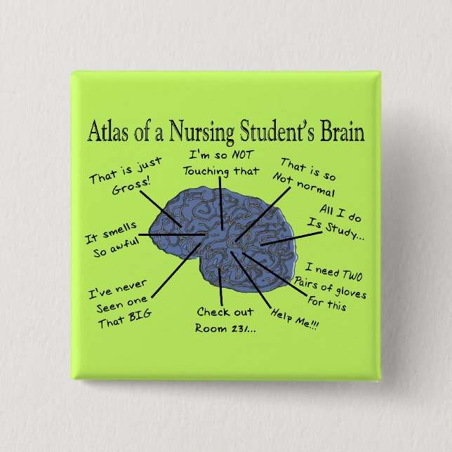 Hilarious Nursing Student "Brain" Gifts 15 Cm Square Badge (Front)