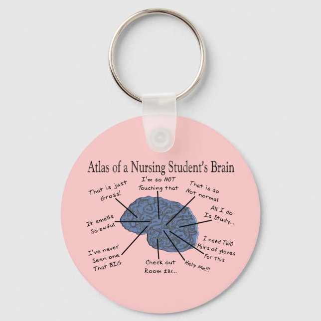 Hilarious Nursing Student "Brain" Gifts Key Ring (Front)