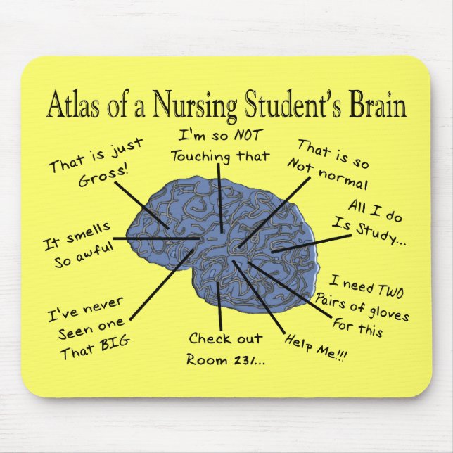 Hilarious Nursing Student "Brain" Gifts Mouse Pad (Front)