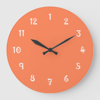 Hilarious One Colour Coral Large Clock