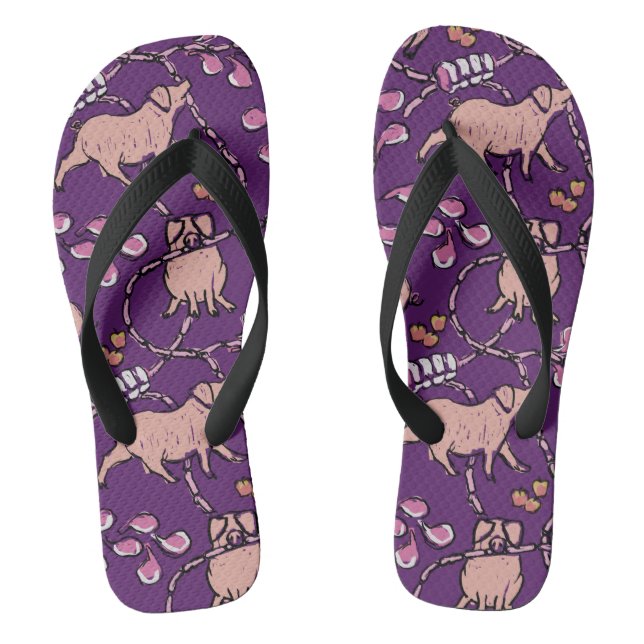 Hilarious pattern Chinese Pig Year Choose Colour M Thongs (Footbed)