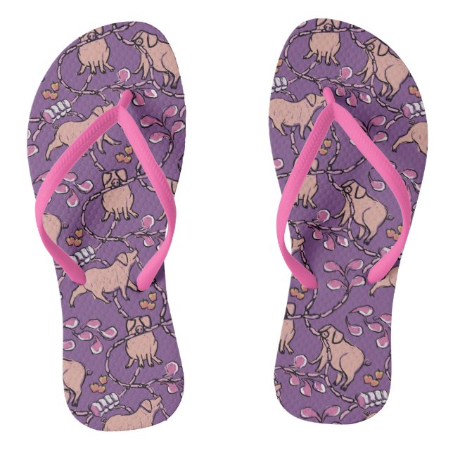 Hilarious pattern Chinese Pig Year Choose Colour W Thongs (Footbed)
